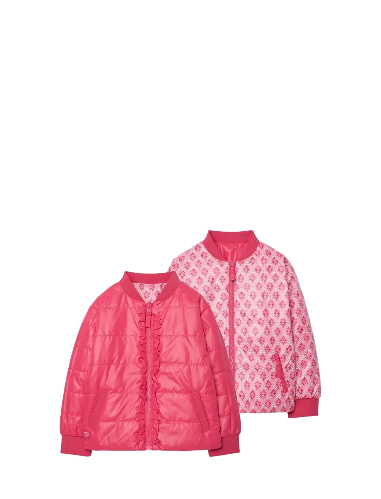Boboli Reversible Parka For Girl, 128, Jackets & Coats, Rosa - Quilted Jackets, Kinder