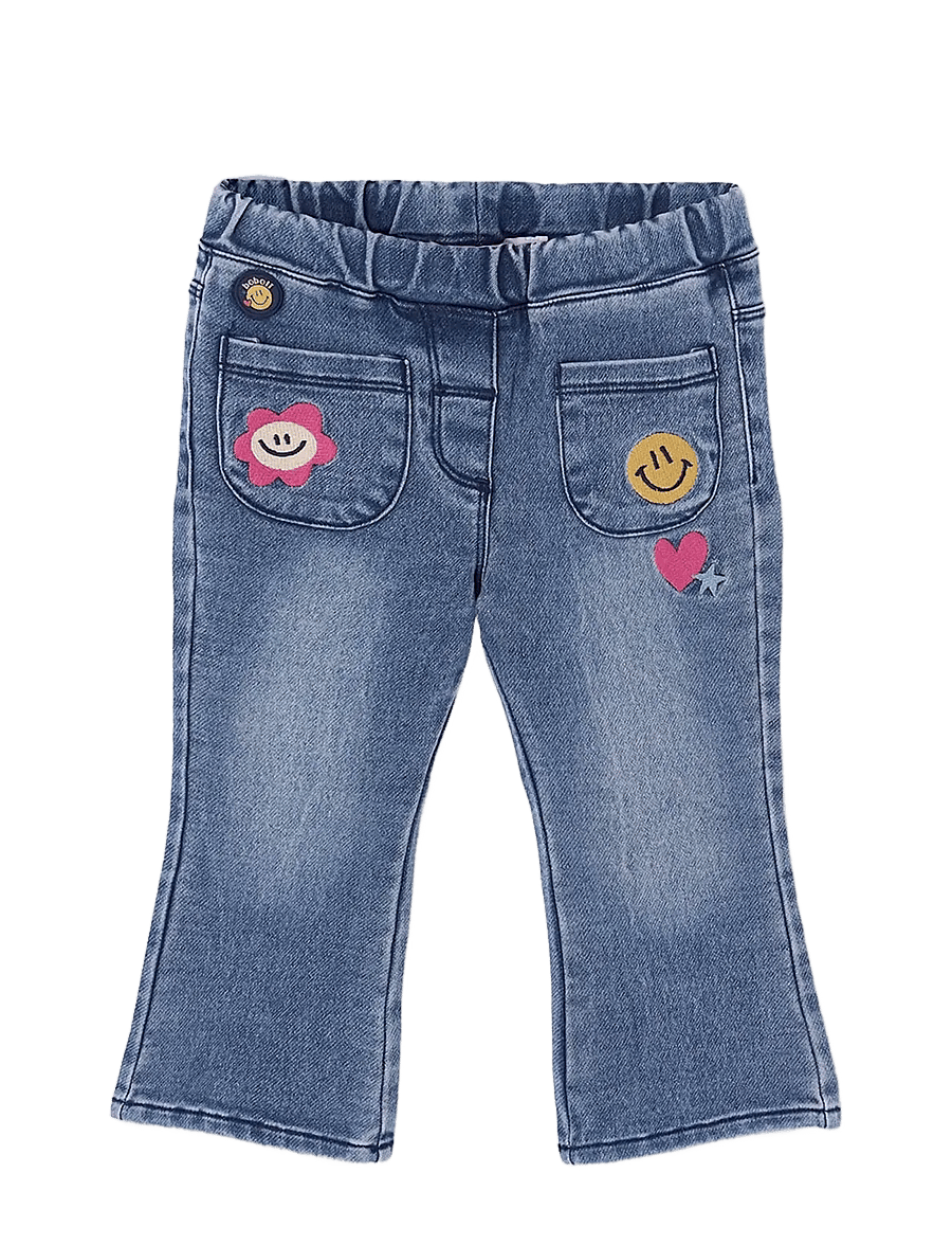 Boboli - Denim trousers knit for girl -BCI - bootcut jeans - blue - 0