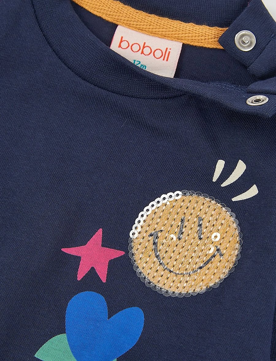 Boboli - Knit dress for girl -BCI - langærmede babykjoler - navy - 2