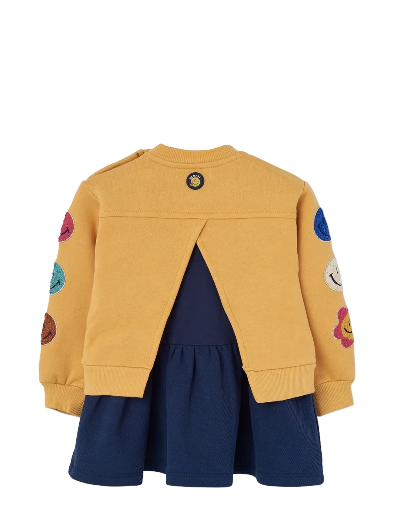 Boboli - Fleece combined dress for girl -BCI - langærmede babykjoler - mustard - 1