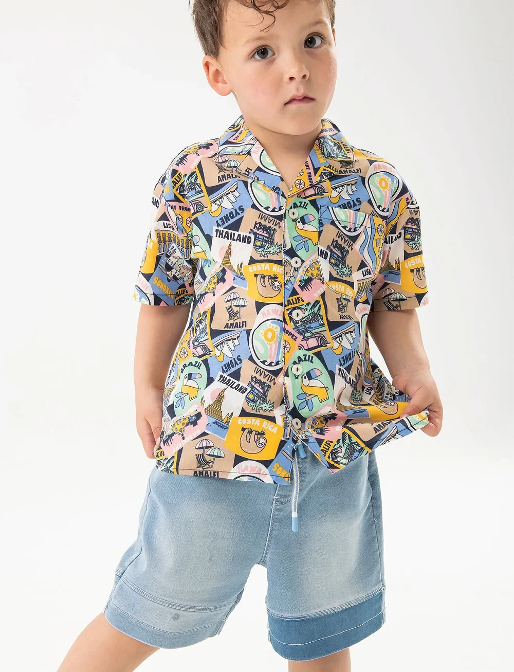 Boboli - Knit denim bermuda shorts - džinsiniai šortai - blue - 0