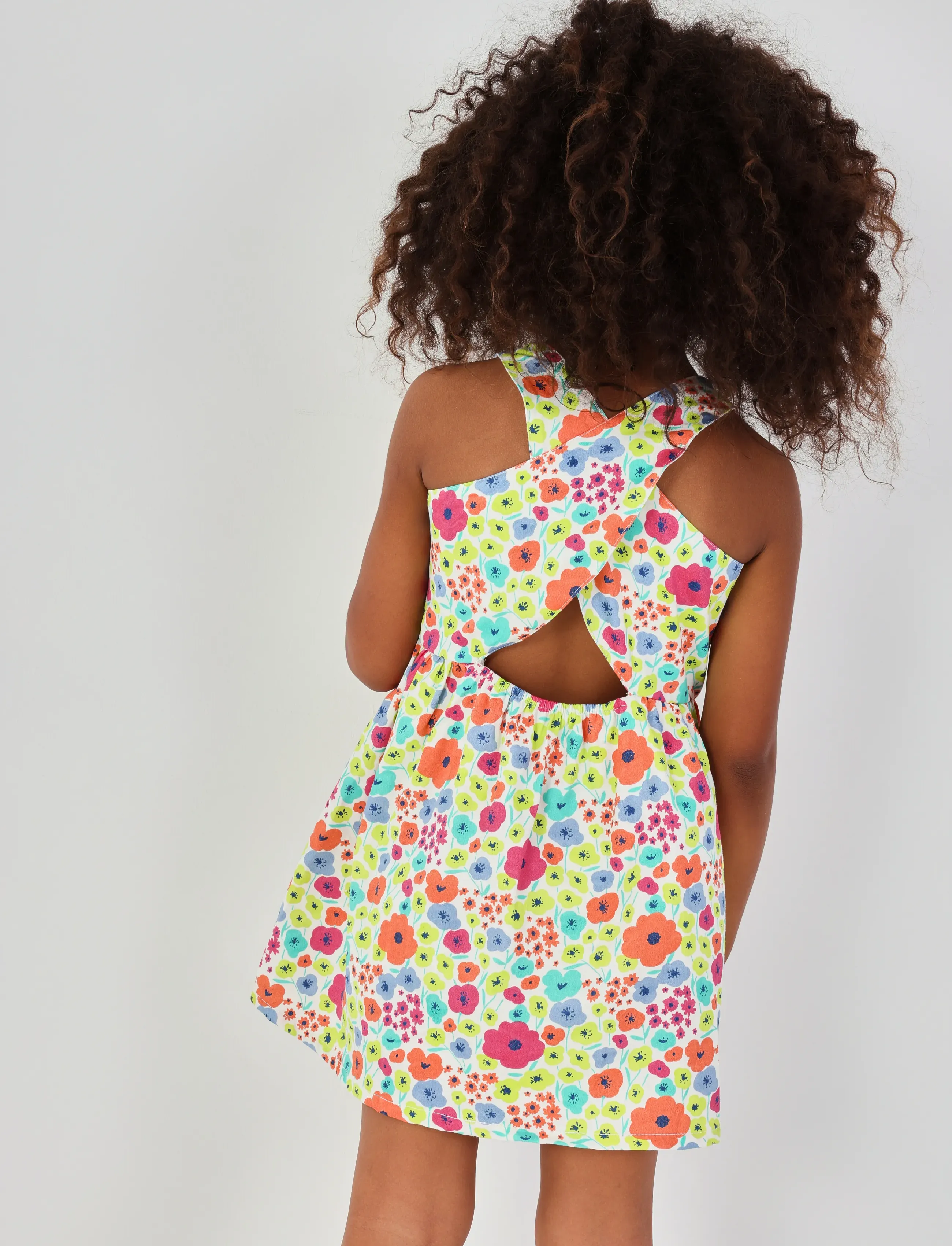 Boboli - Satin dress floral for girl -BCI - Ärmellose babykleider - print - 3