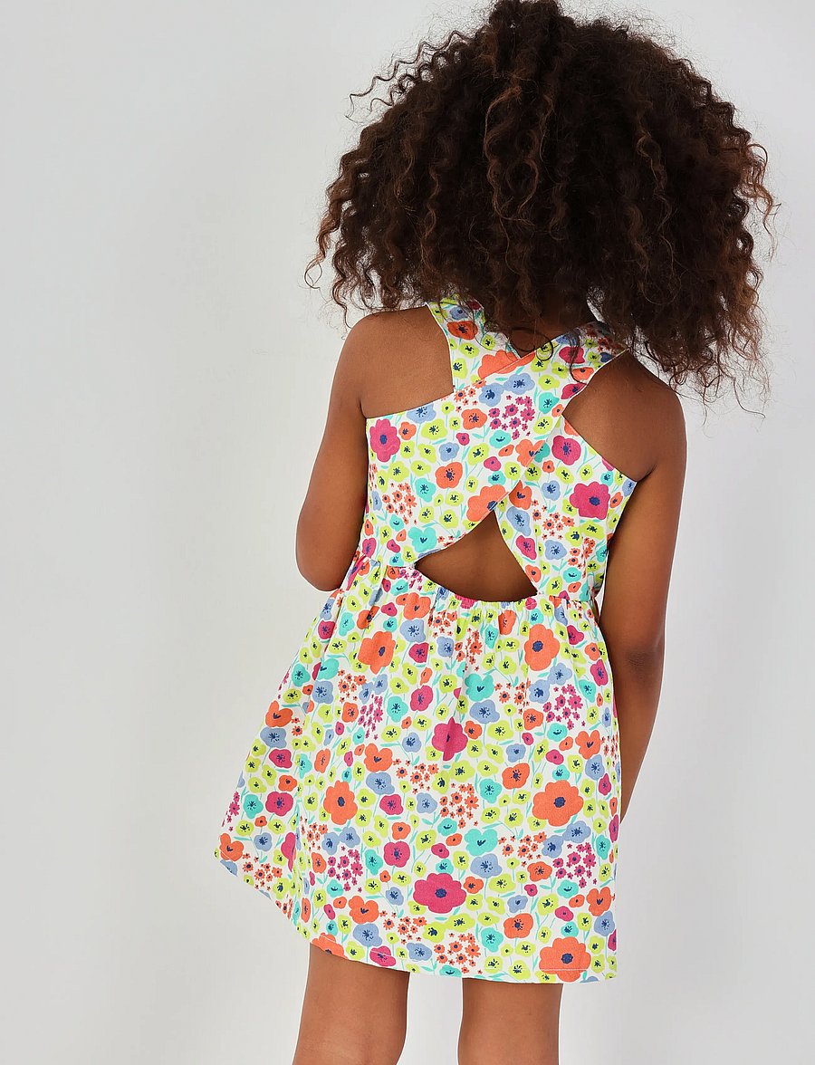 Boboli - Satin dress floral for girl -BCI - Ärmellose babykleider - print - 3