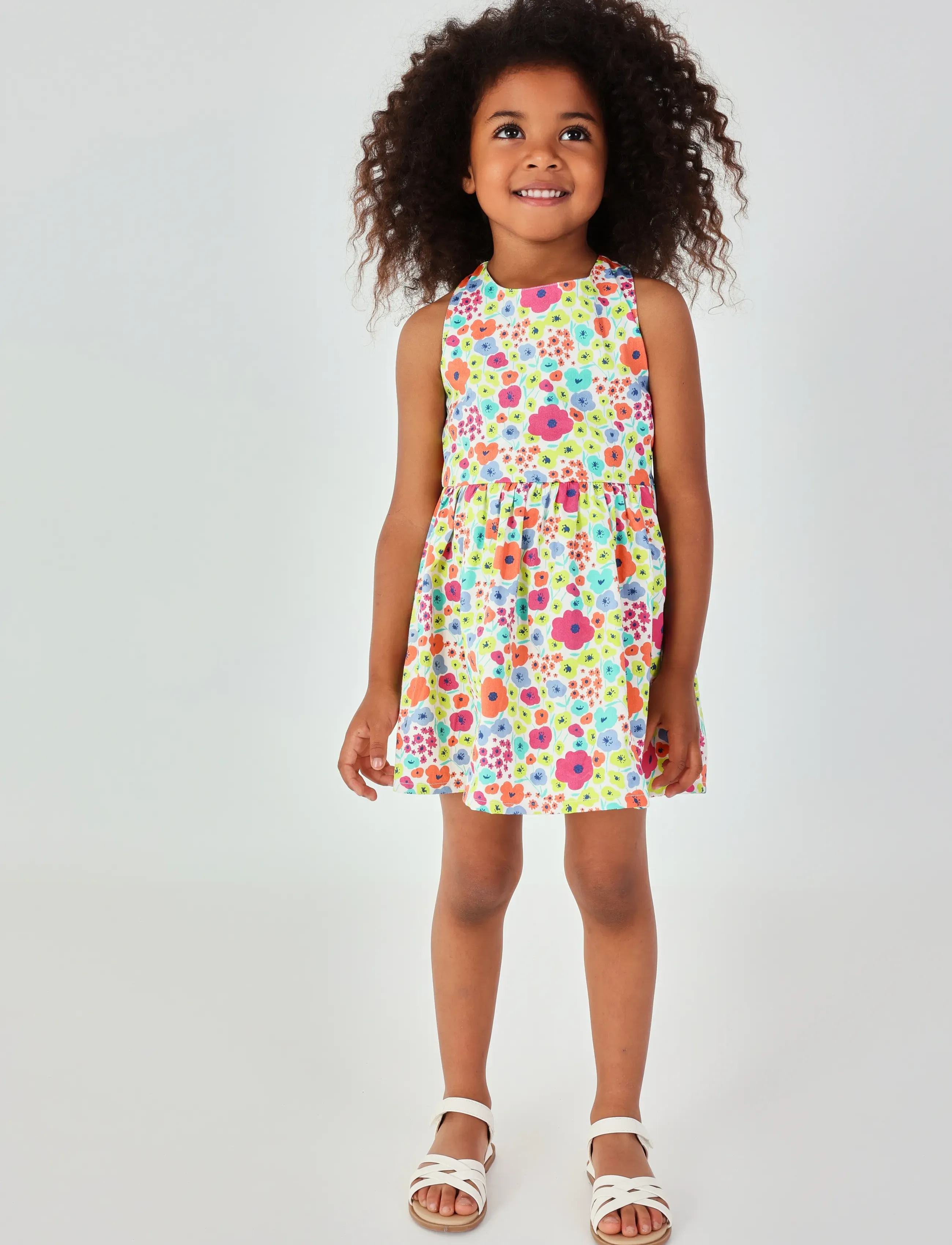 Boboli - Satin dress floral for girl -BCI - Ärmellose babykleider - print - 4