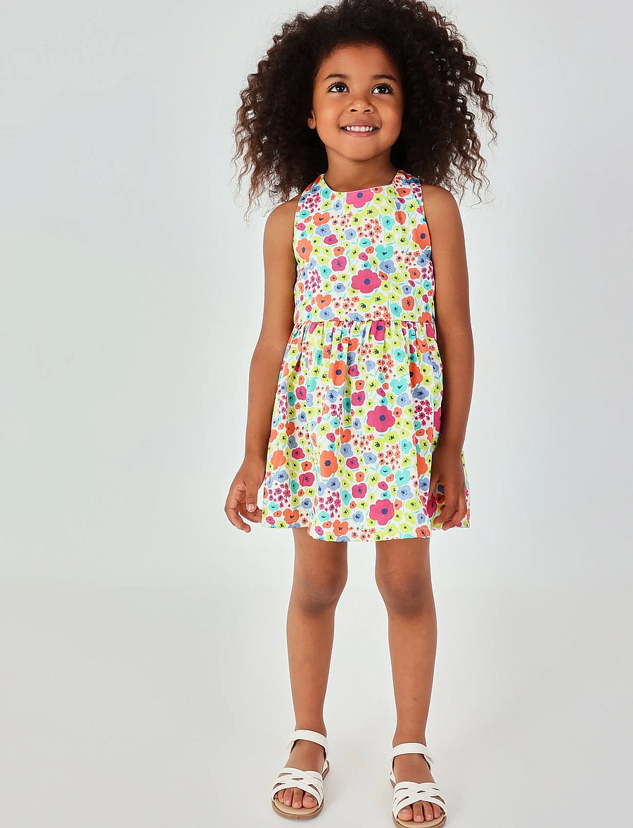 Boboli - Satin dress floral for girl -BCI - Ärmellose babykleider - print - 4