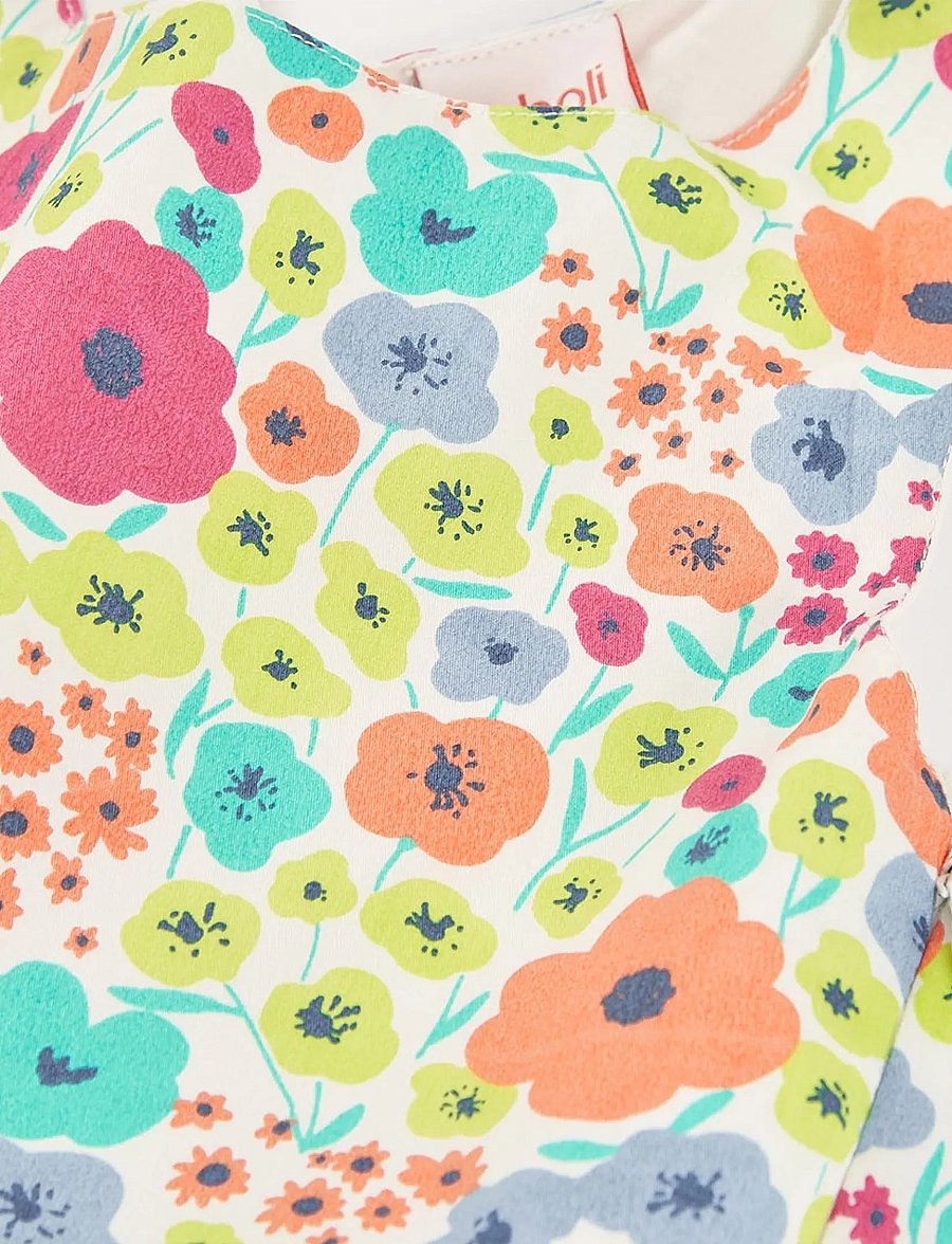 Boboli - Satin dress floral for girl -BCI - Ärmellose babykleider - print - 5