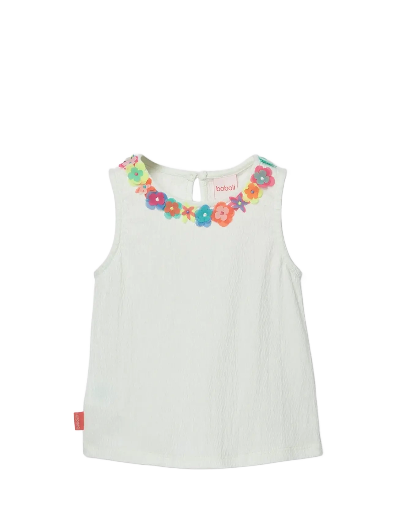 Boboli - Knit t-Shirt for girl -BCI - Ærmeløs undertrøje - pearl - 1