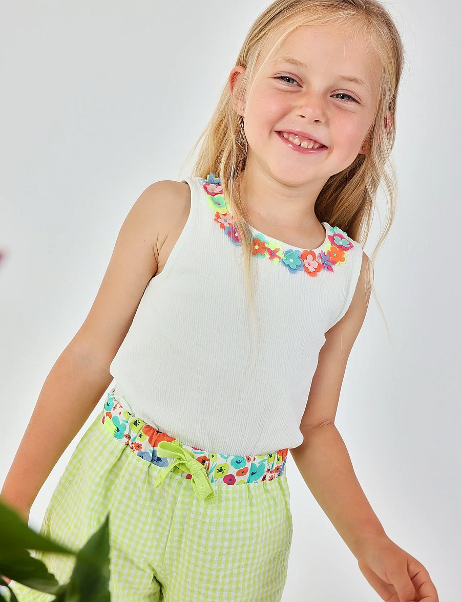 Boboli - Knit t-Shirt for girl -BCI - hlýrabolir - pearl - 3