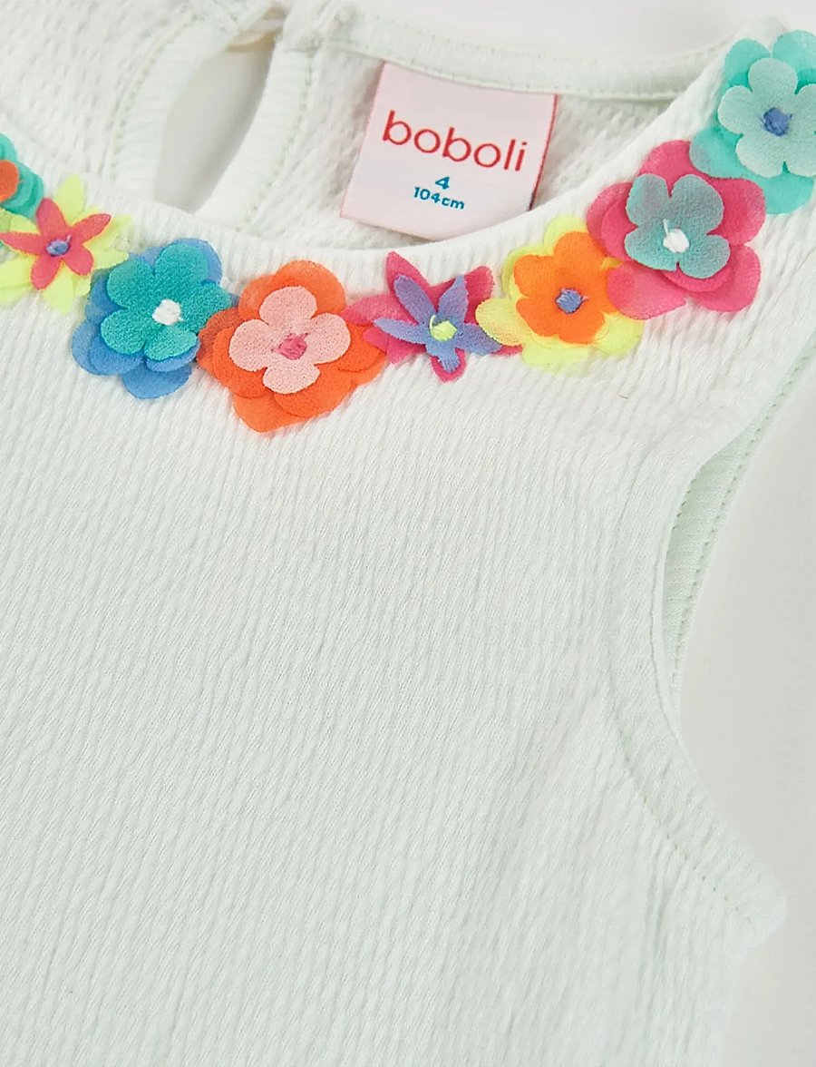 Boboli - Knit t-Shirt for girl -BCI - Ærmeløs undertrøje - pearl - 4
