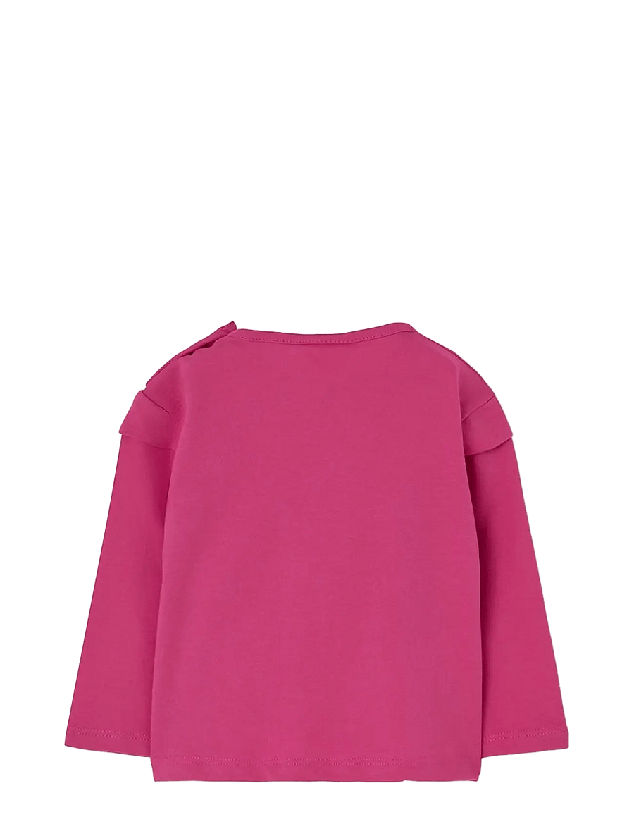 Boboli - Knit t-Shirt for girl -BCI - långärmade t-shirts - fuchsia - 1