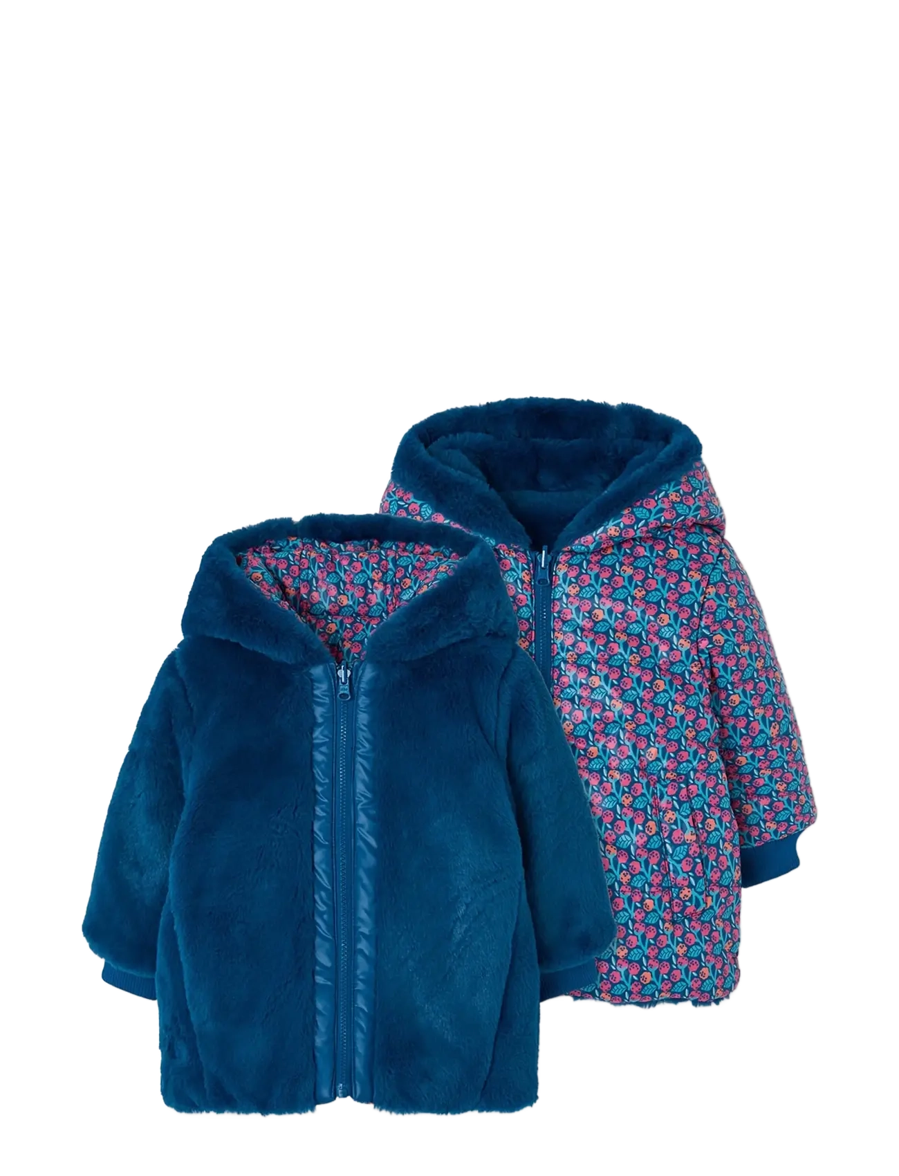 Boboli Reversible technical fabric parka for girl - Vinterkläder - CANARD / blue