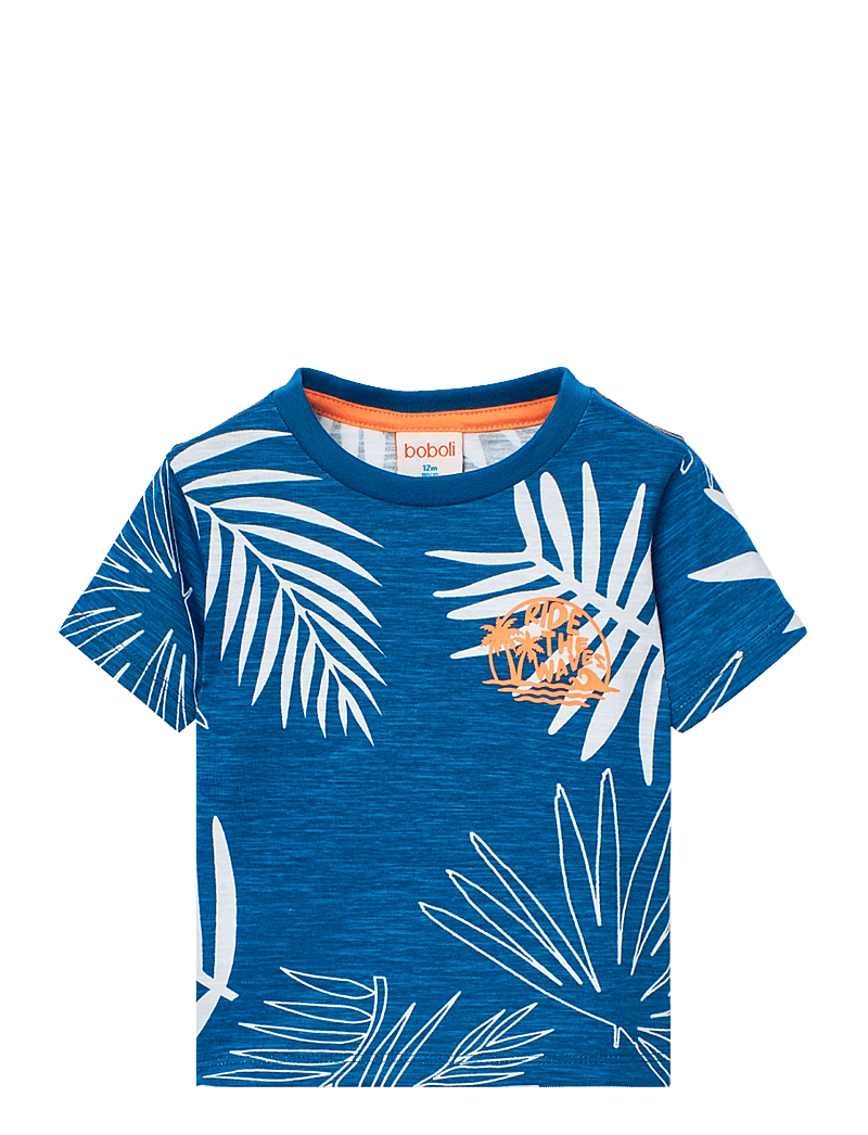 Boboli - Knit t-Shirt flame - short-sleeved t-shirts - blue - 1