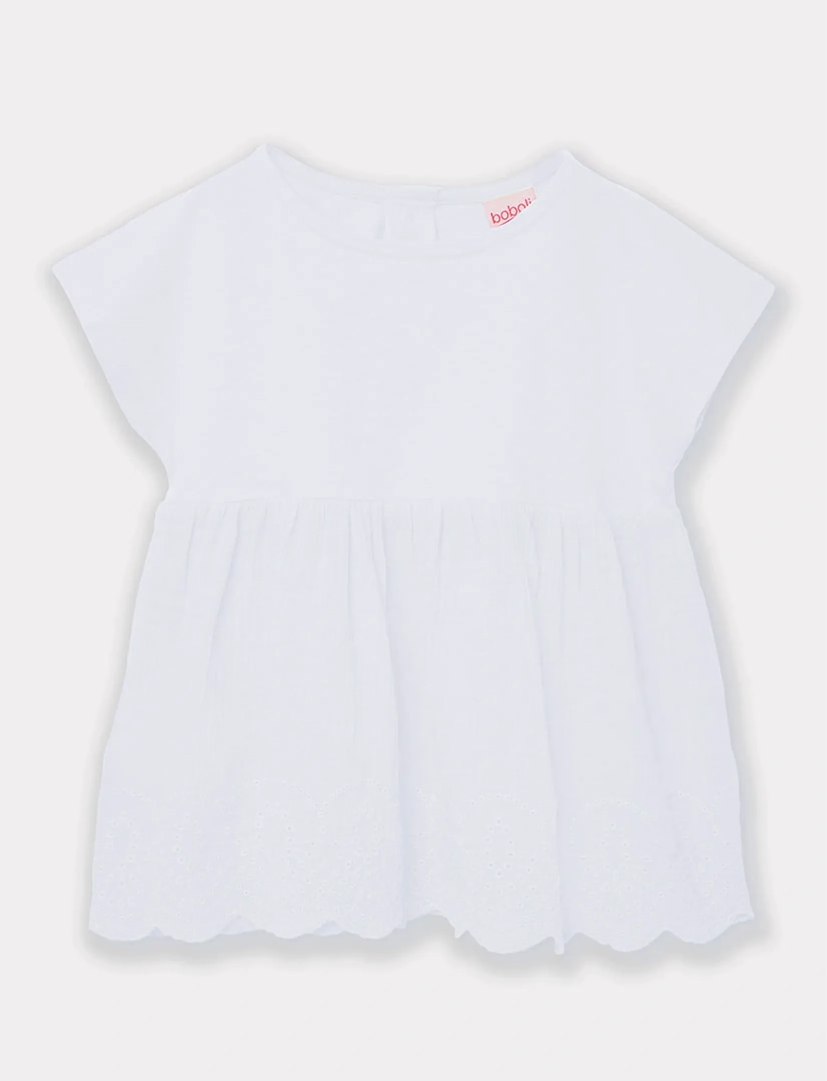 Boboli Combined T-Shirt For Girl -Bci, 128, T-shirts, Weiß - Short-sleeved, Kinder