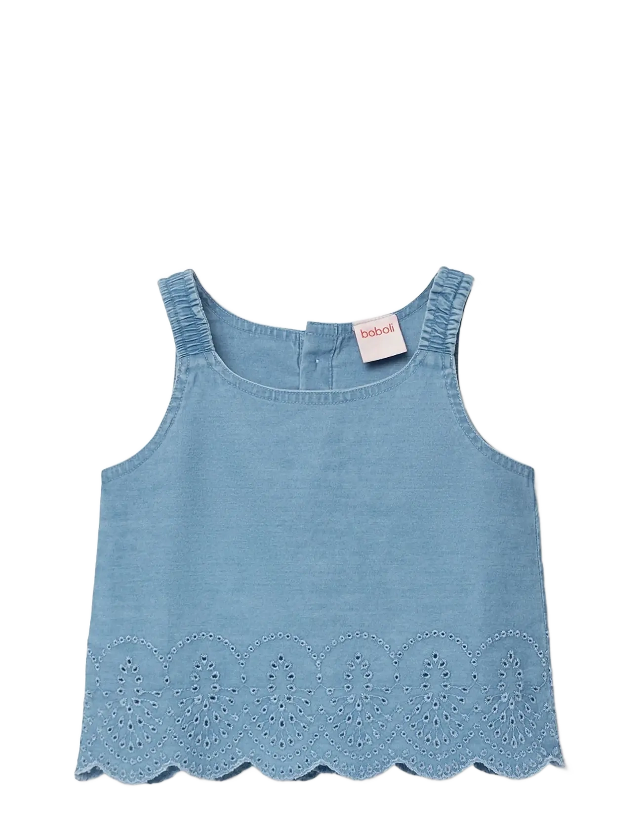 Boboli Shirt denim embroidery for girl -BCI - 4 for 3 - BLEACH / blue