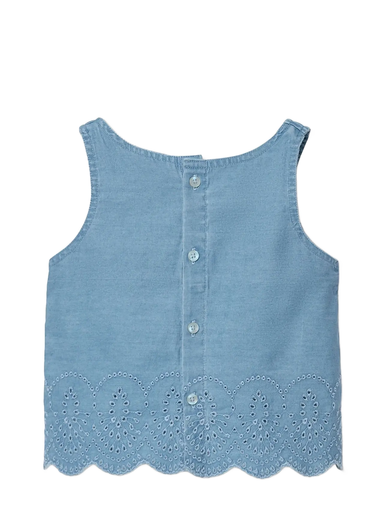Boboli - Shirt denim embroidery for girl -BCI - Ærmeløs undertrøje - bleach - 2