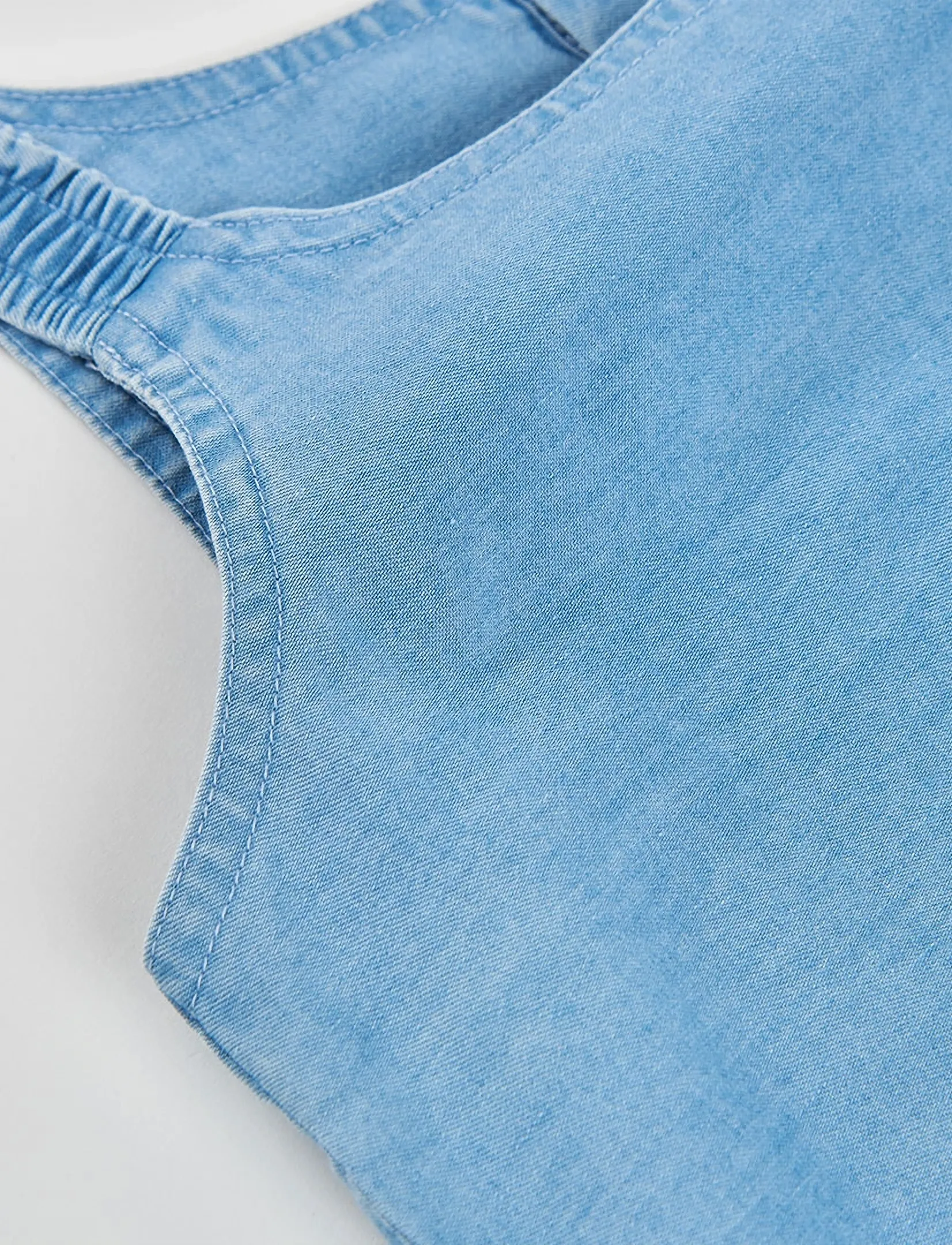 Boboli - Shirt denim embroidery for girl -BCI - Ærmeløs undertrøje - bleach - 4