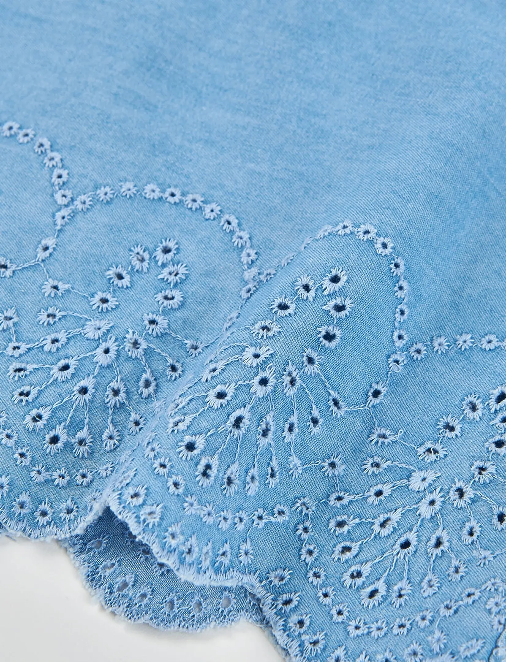 Boboli - Shirt denim embroidery for girl -BCI - Ærmeløs undertrøje - bleach - 5