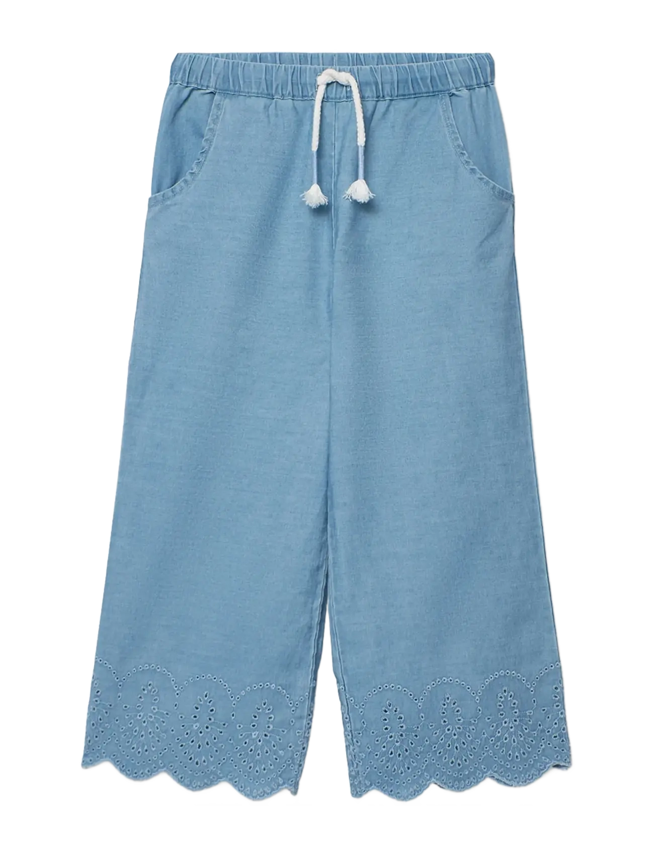 Boboli Denim trousers embroidery for girl -BCI - Bukser - BLEACH / blue