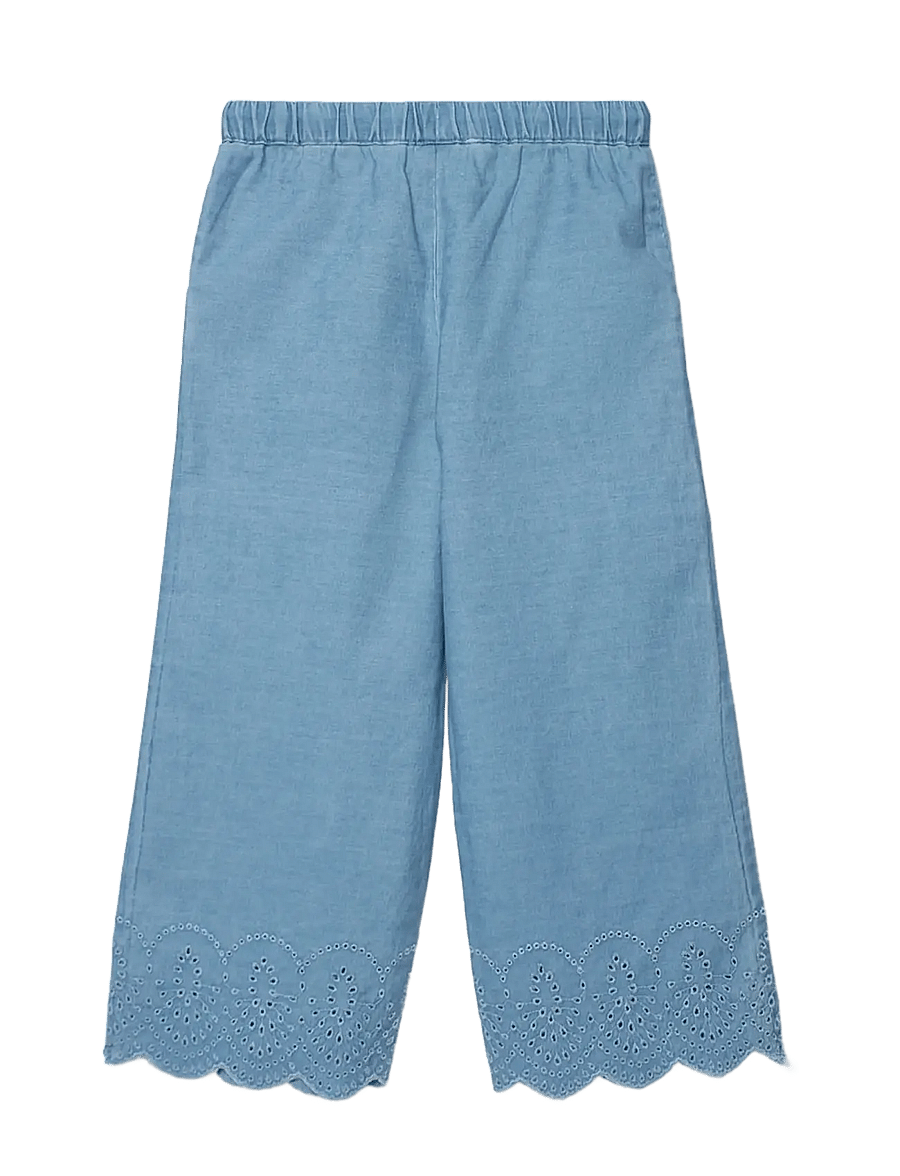 Boboli - Denim trousers embroidery for girl -BCI - pantalon pour bébé - bleach - 2