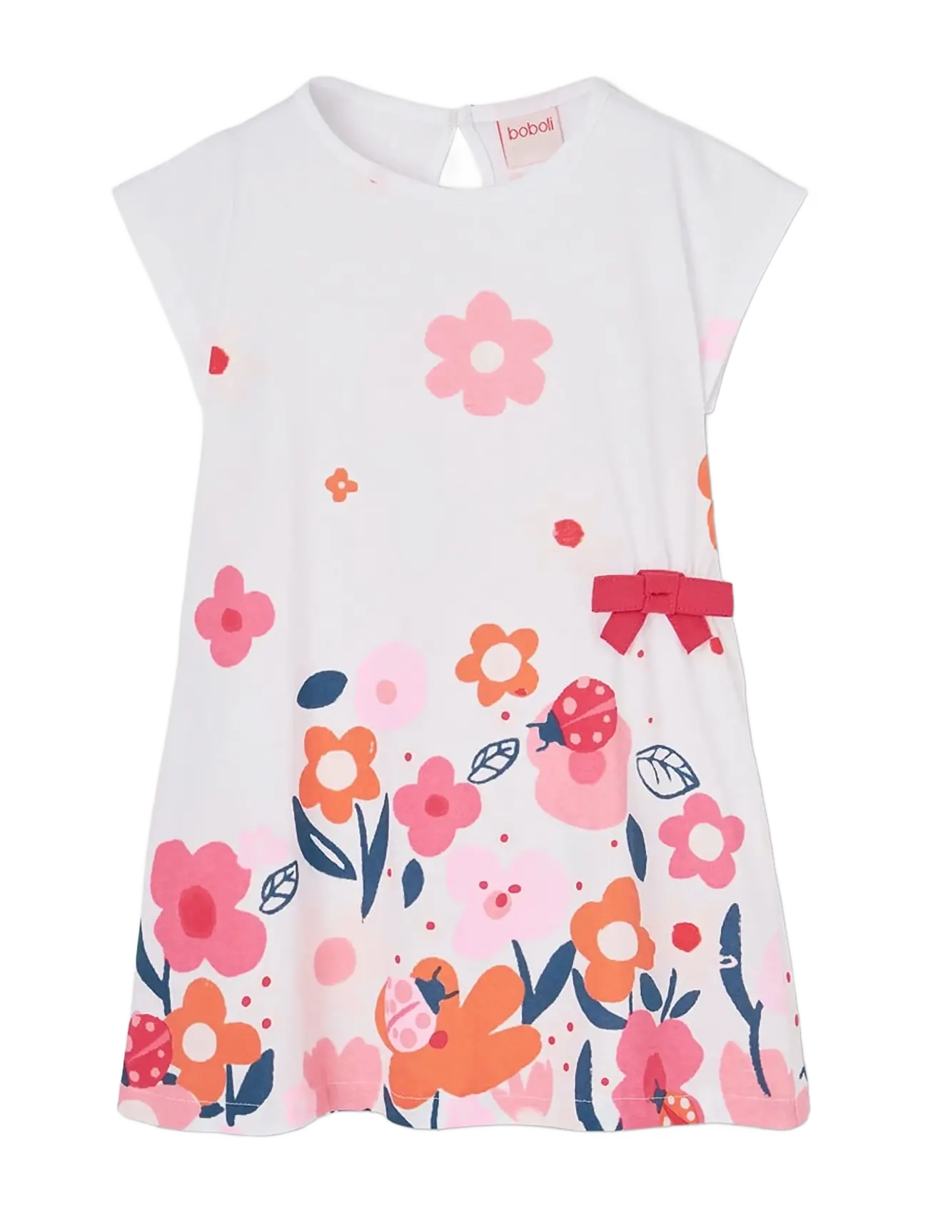 Boboli Knit Dress For Girl -Bci, 86, Casual Dresses, Weiß - Short-sleeved Kinder