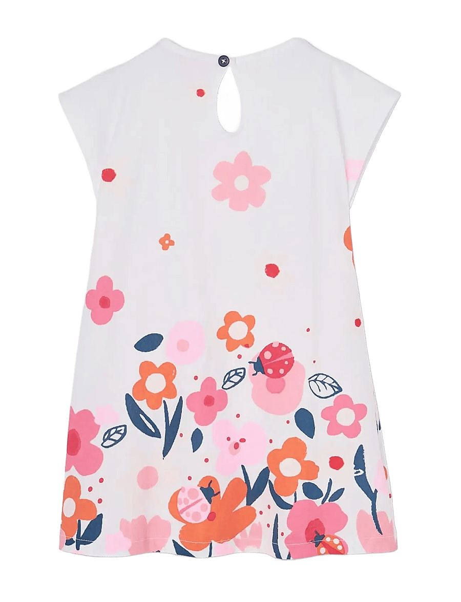 Boboli - Knit dress for girl -BCI - kortærmede babykjoler - white - 1