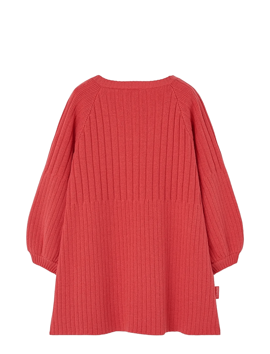 Boboli - Knitwear dress for girl -BCI - langærmede babykjoler - strawberry - 1