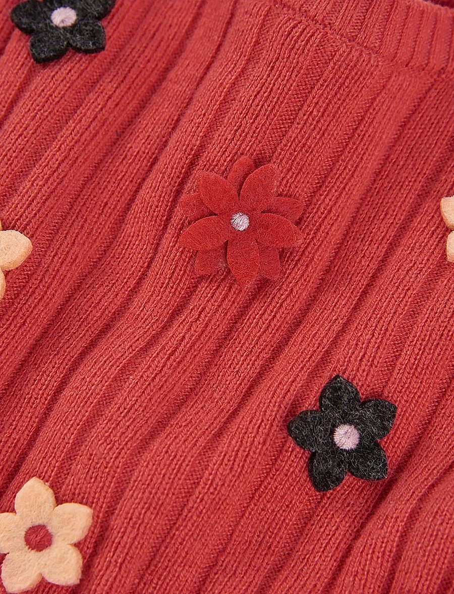 Boboli - Knitwear dress for girl -BCI - langærmede babykjoler - strawberry - 2