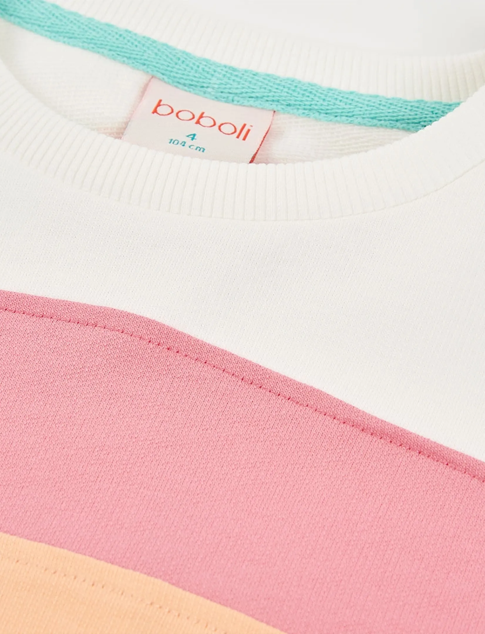 Boboli - Fleece sweatshirt with stripes for girl -BCI - sweat-shirt - off white - 3
