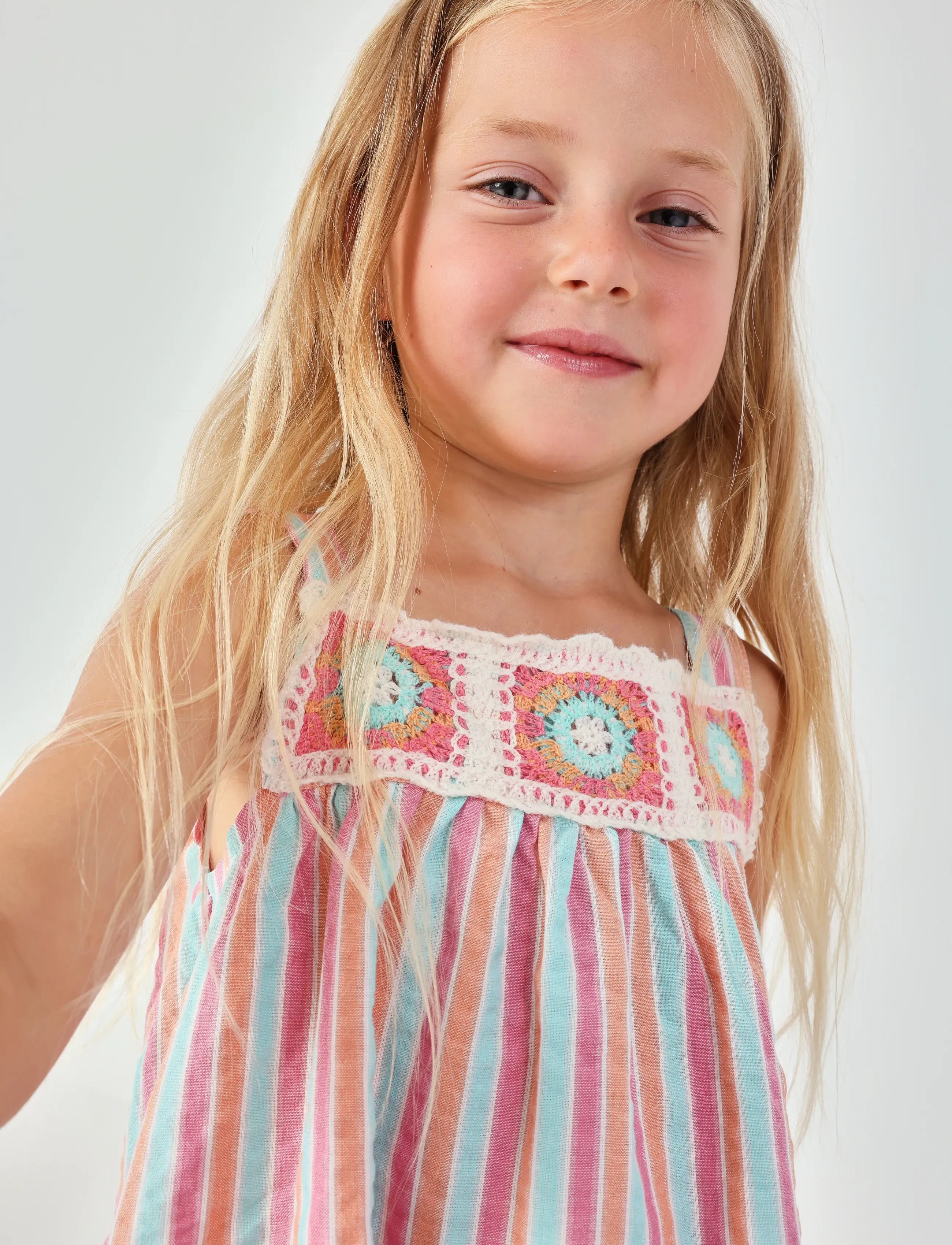 Boboli - Poplin dress striped for girl -BCI - robes pour bébés sans manches - stripes - 4