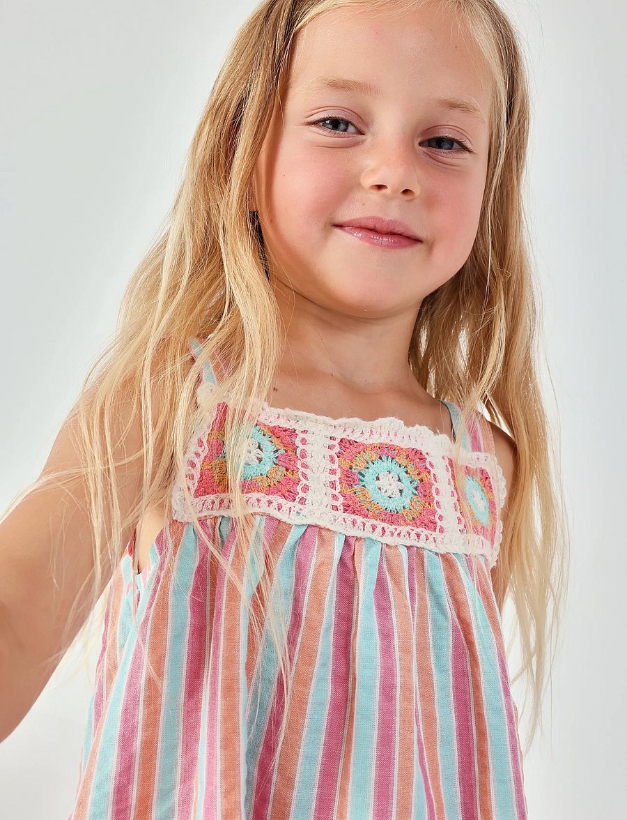 Boboli - Poplin dress striped for girl -BCI - Ärmellose babykleider - stripes - 4
