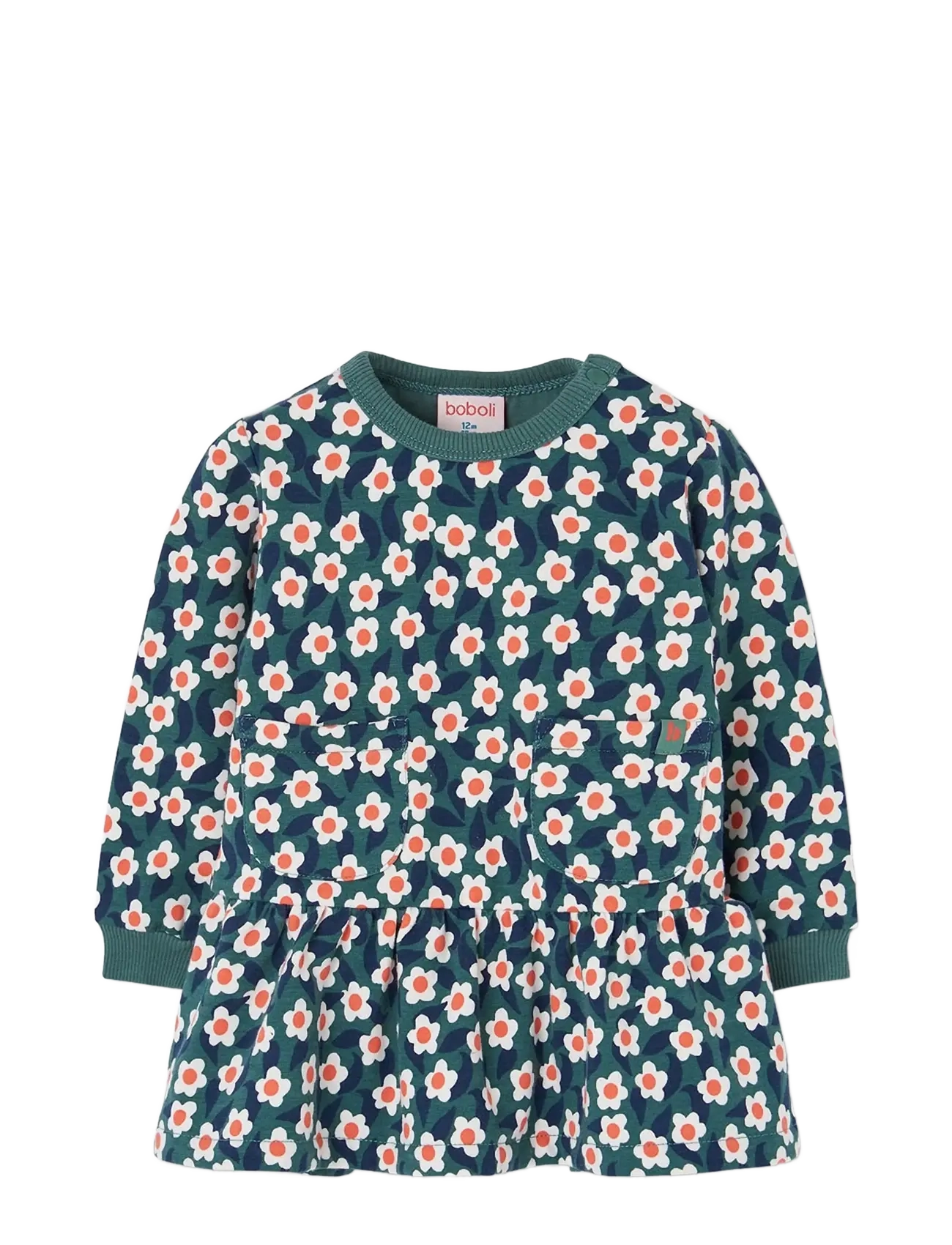 Boboli Fleece dress floral for girl -BCI - Kjoler - PRINT / green