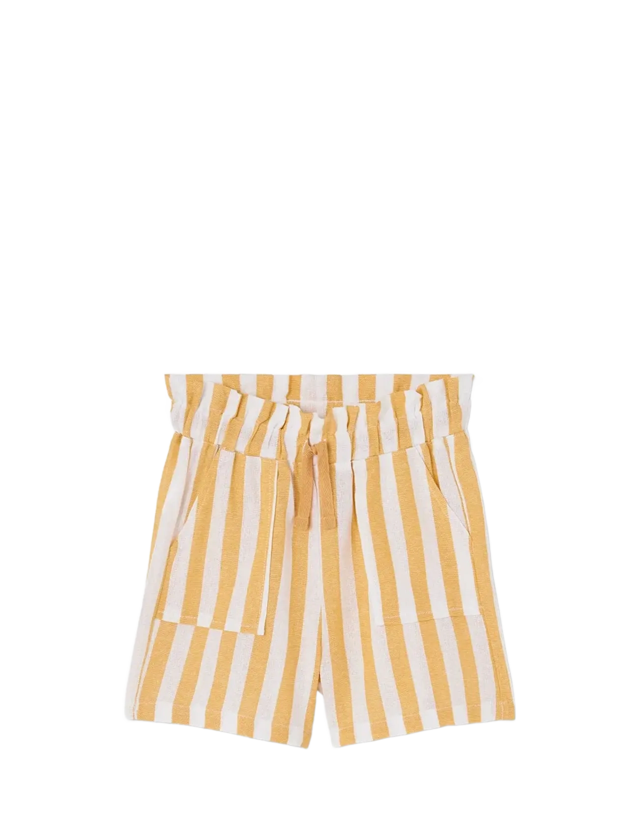 Boboli Linen Bermuda Shorts Striped For Girl, 122, Yellow, Shorts > Afslappede Shorts, Børn