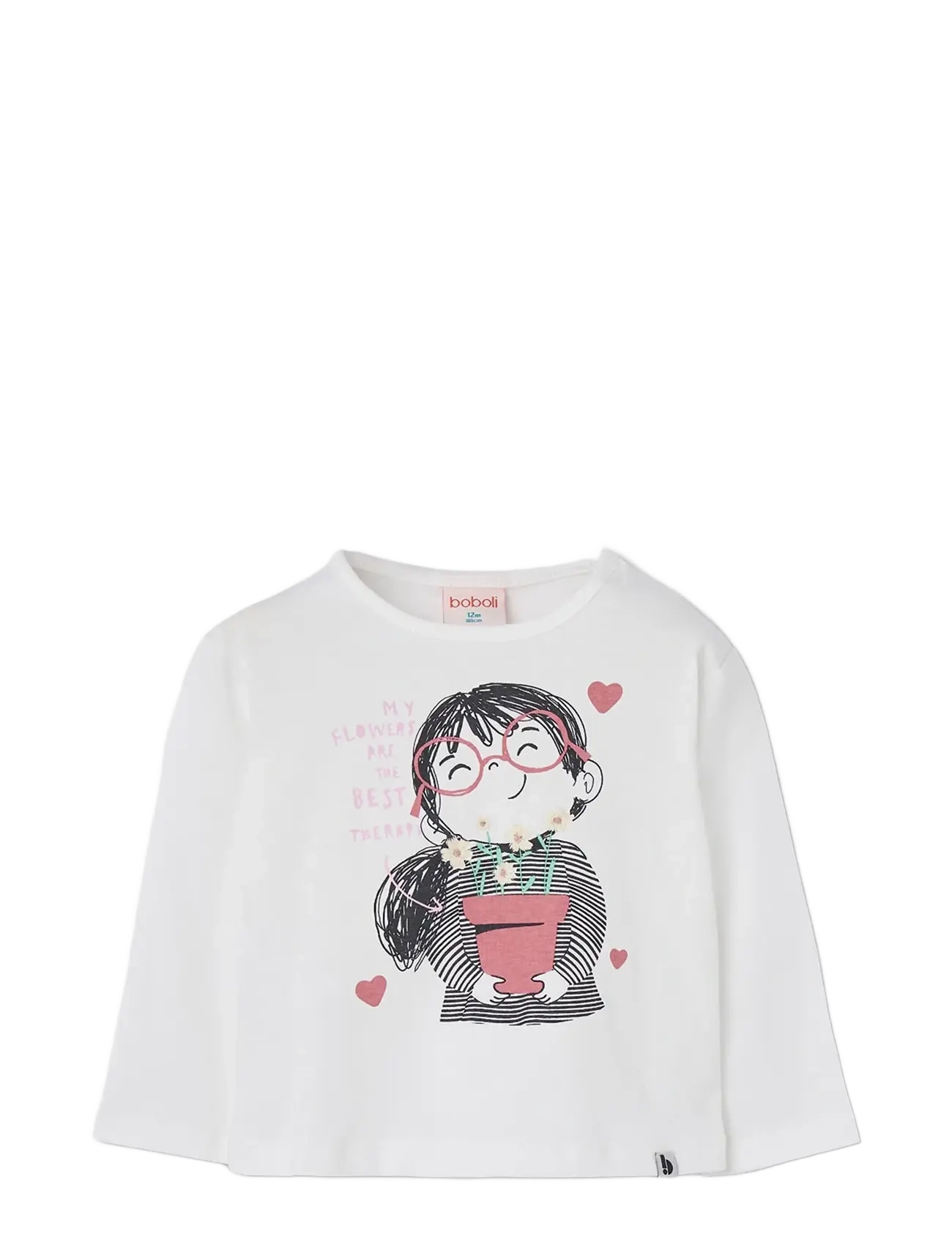 Boboli Knit t-Shirt for girl -BCI - Shop efter størrelse - OFF WHITE / white