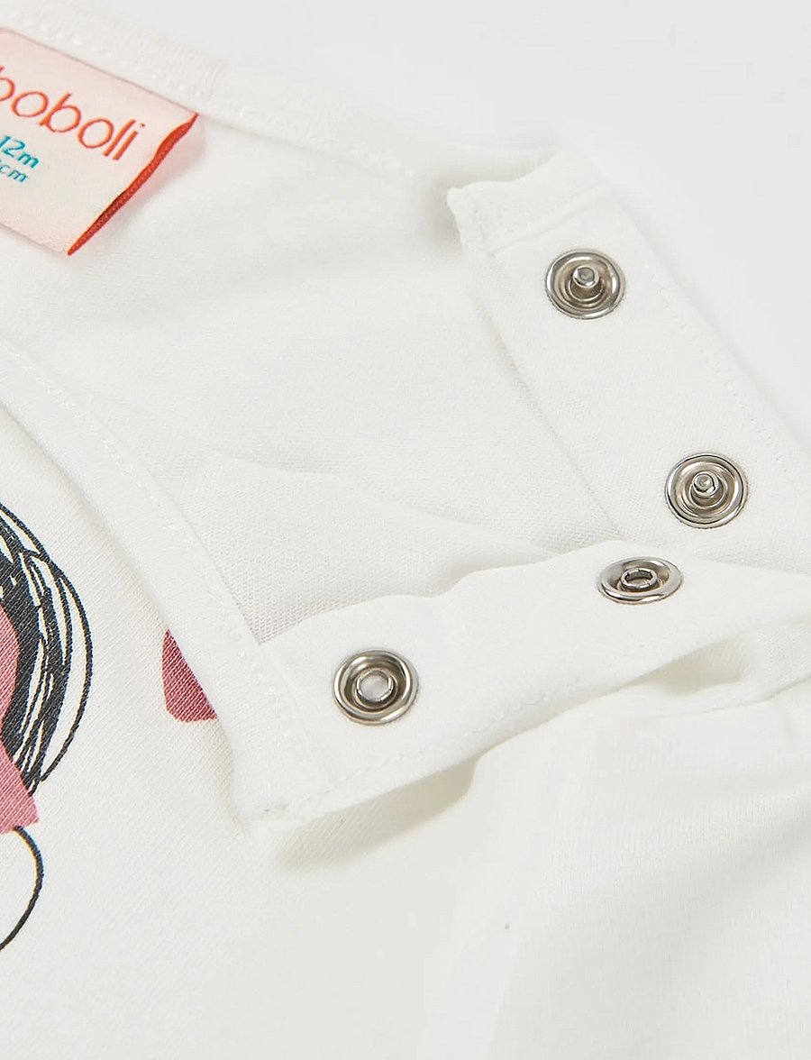 Boboli - Knit t-Shirt for girl -BCI - långärmade t-shirts - off white - 2