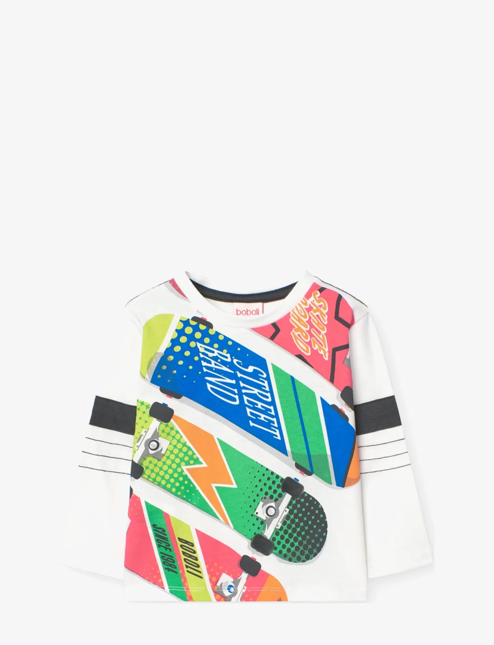Boboli - Knit t-Shirt for baby boy -BCI - långärmade t-shirts - off white - 0