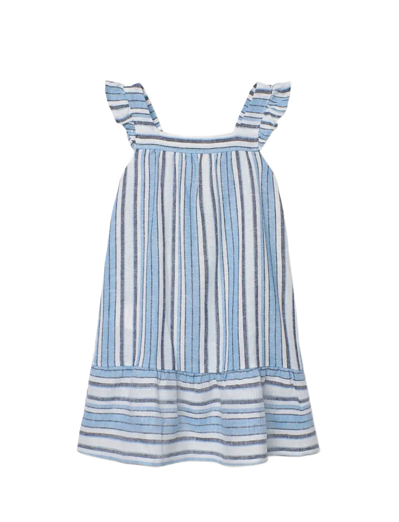 Boboli Linen dress striped for girl - Kläder - STRIPES / blue