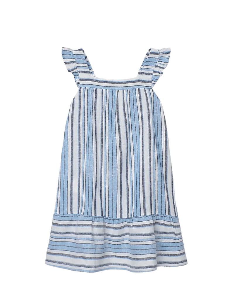 Boboli - Linen dress striped for girl - Ärmellose freizeitkleider - stripes - 0