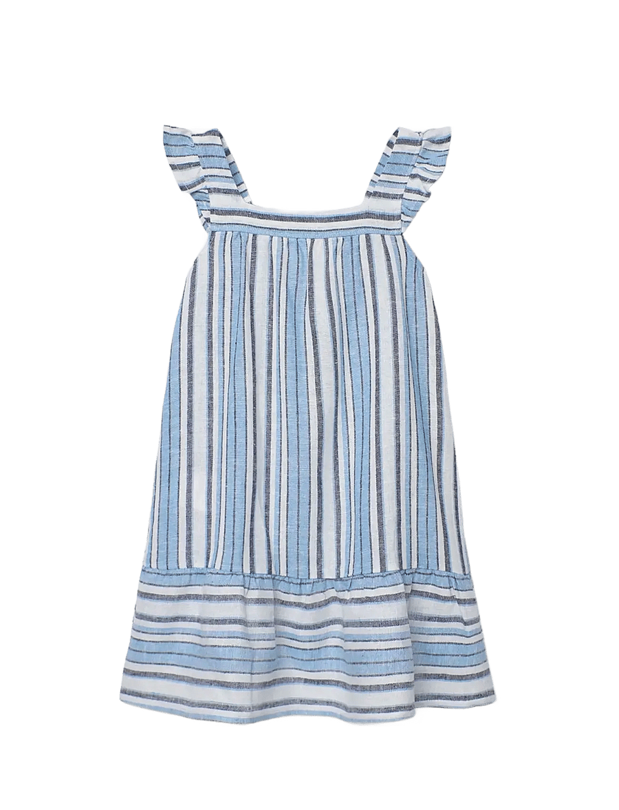 Boboli - Linen dress striped for girl - Ärmlösa vardagsklänningar - stripes - 1
