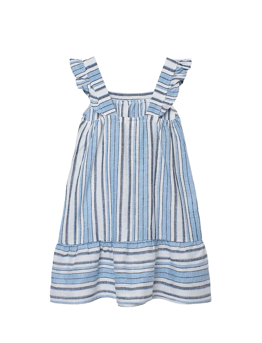 Boboli - Linen dress striped for girl - Ärmlösa vardagsklänningar - stripes - 2