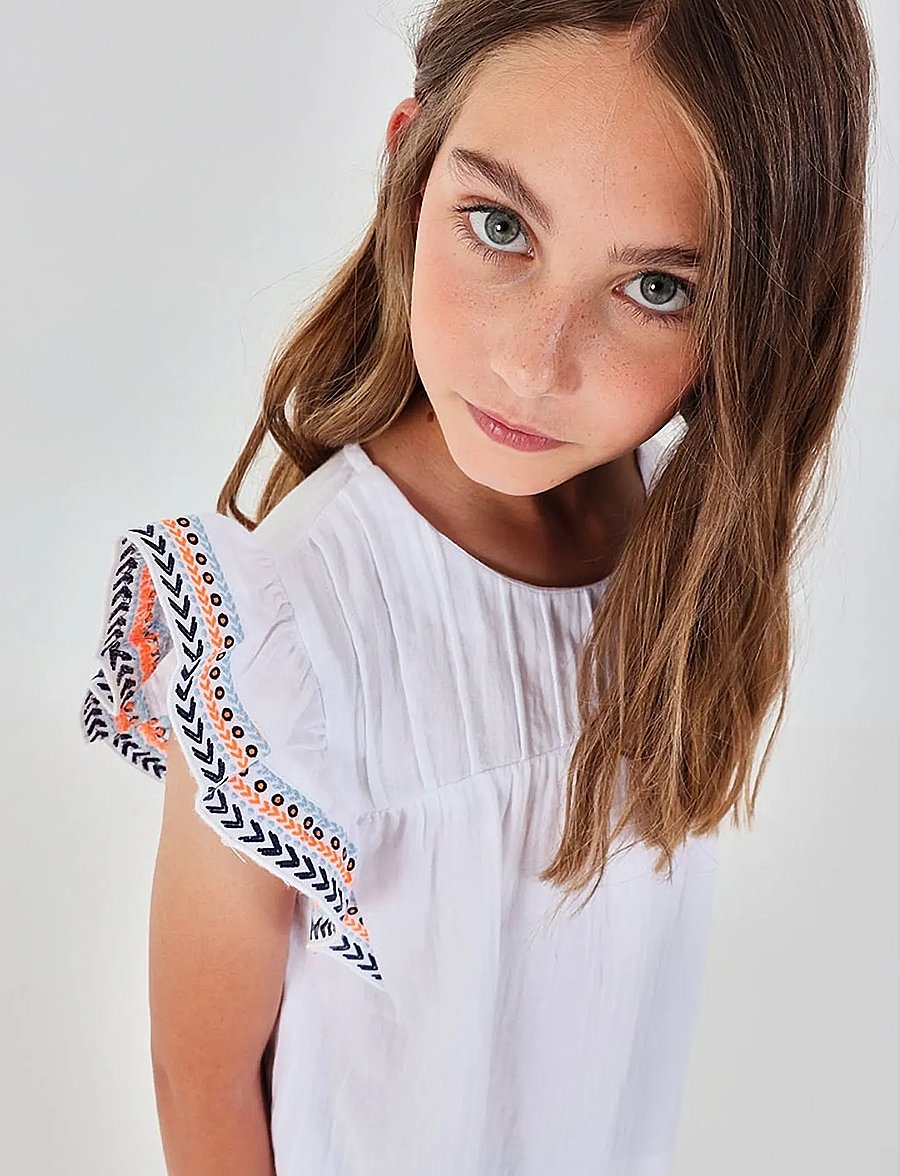 Boboli - Loose-Blouse fantasy for girl -BCI - pluusid ja tuunikad - white - 0
