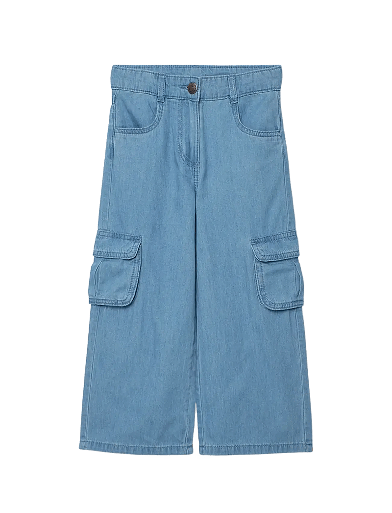 Boboli - Denim trousers for girl - alt laienevad teksad - bleach - 1