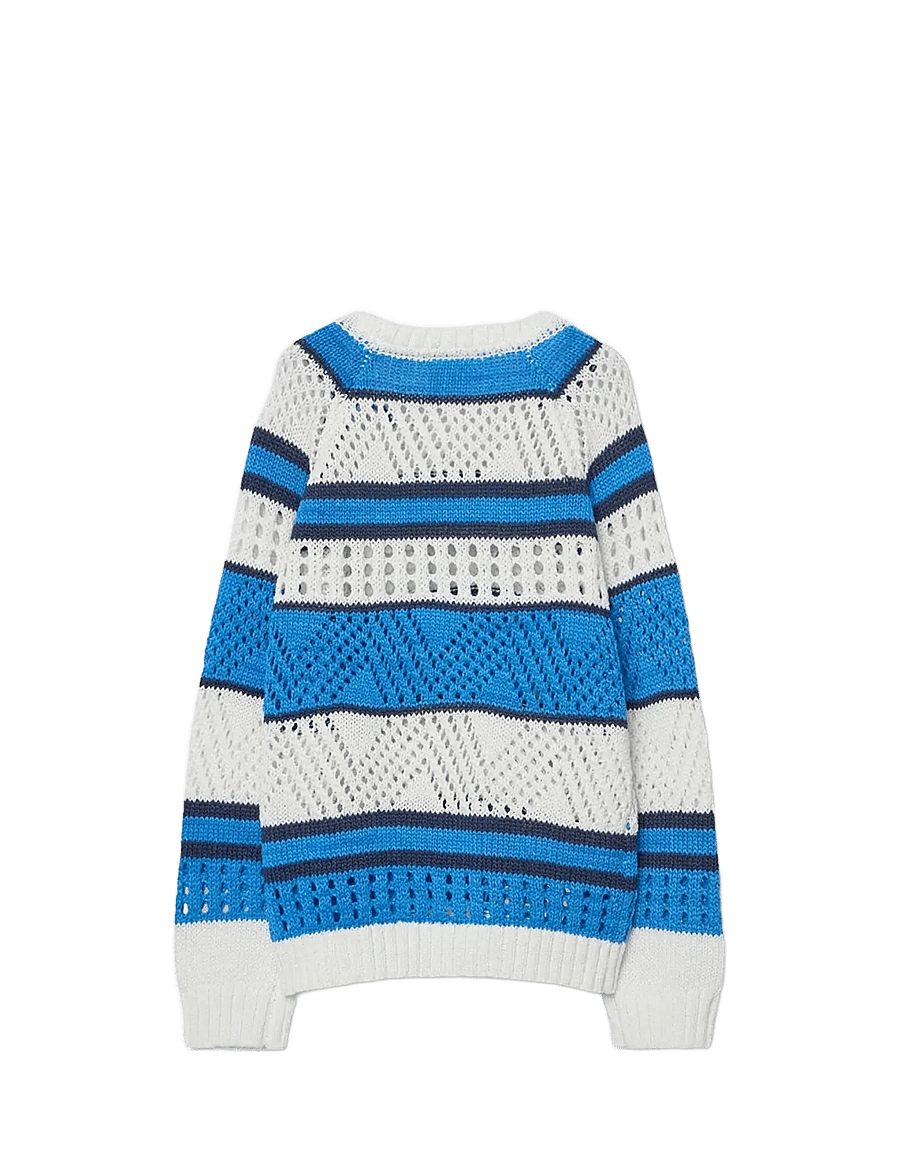 Boboli - Knitwear pullover striped for girl - trøjer - white - 2