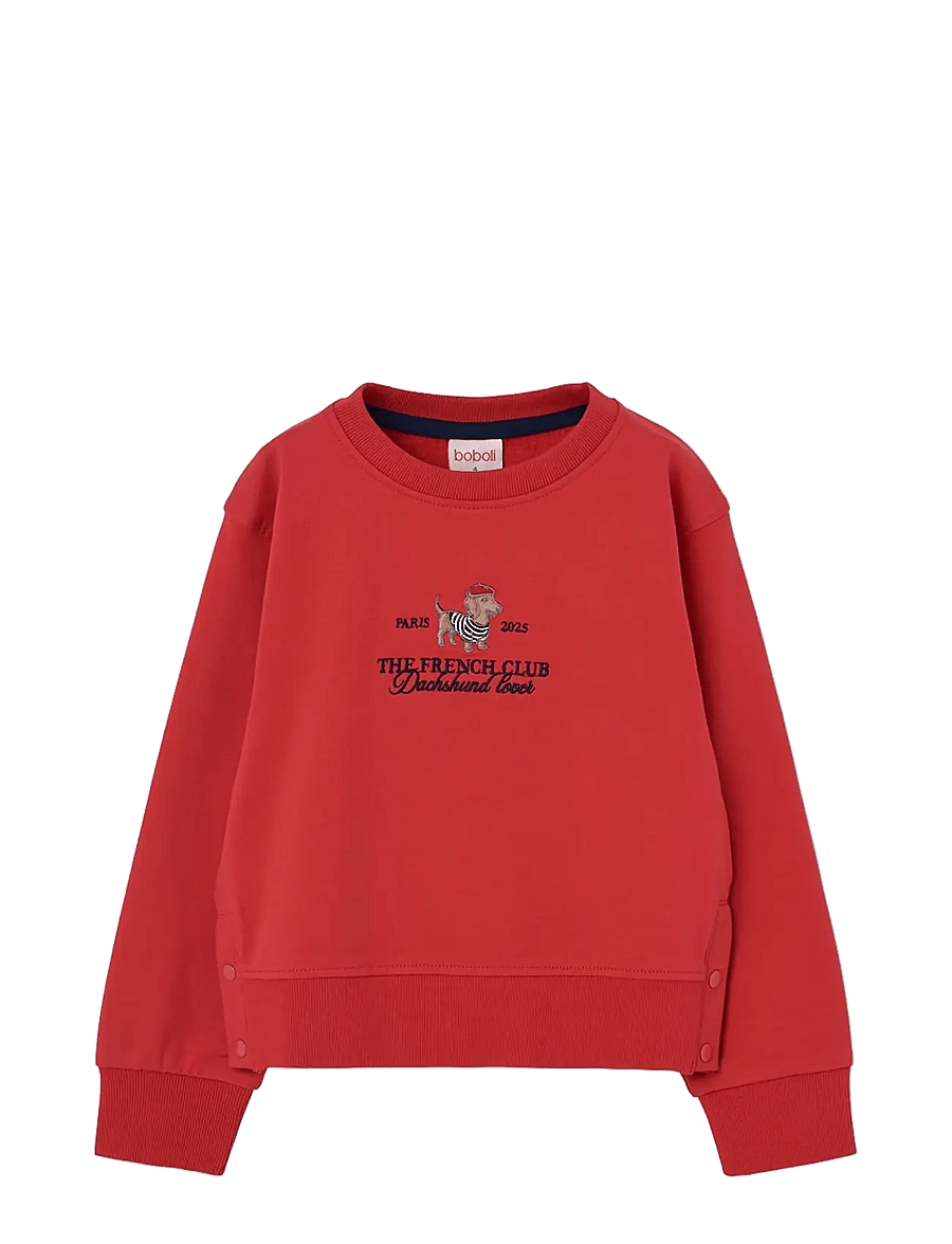 Boboli - Fleece sweatshirt for girl -BCI - sweatshirts - maroon - 1