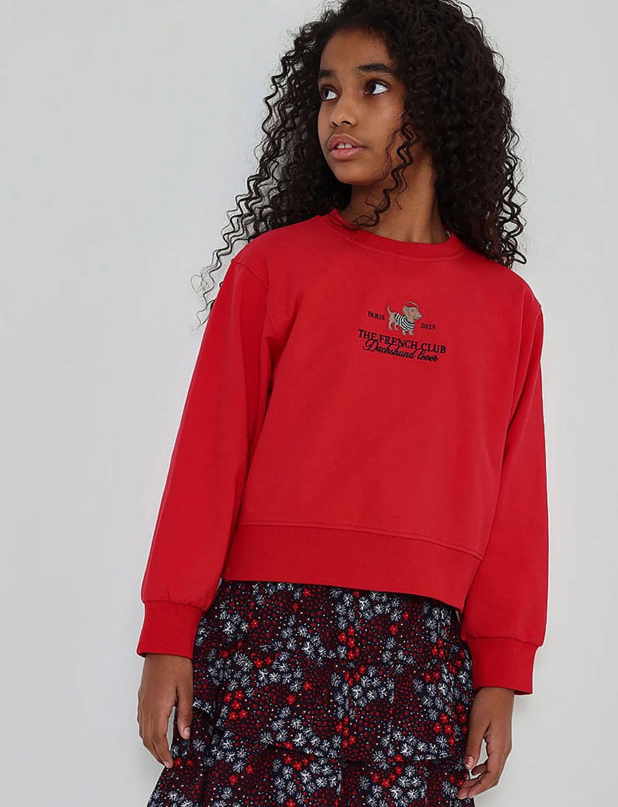 Boboli - Fleece sweatshirt for girl -BCI - sweatshirts - maroon - 0
