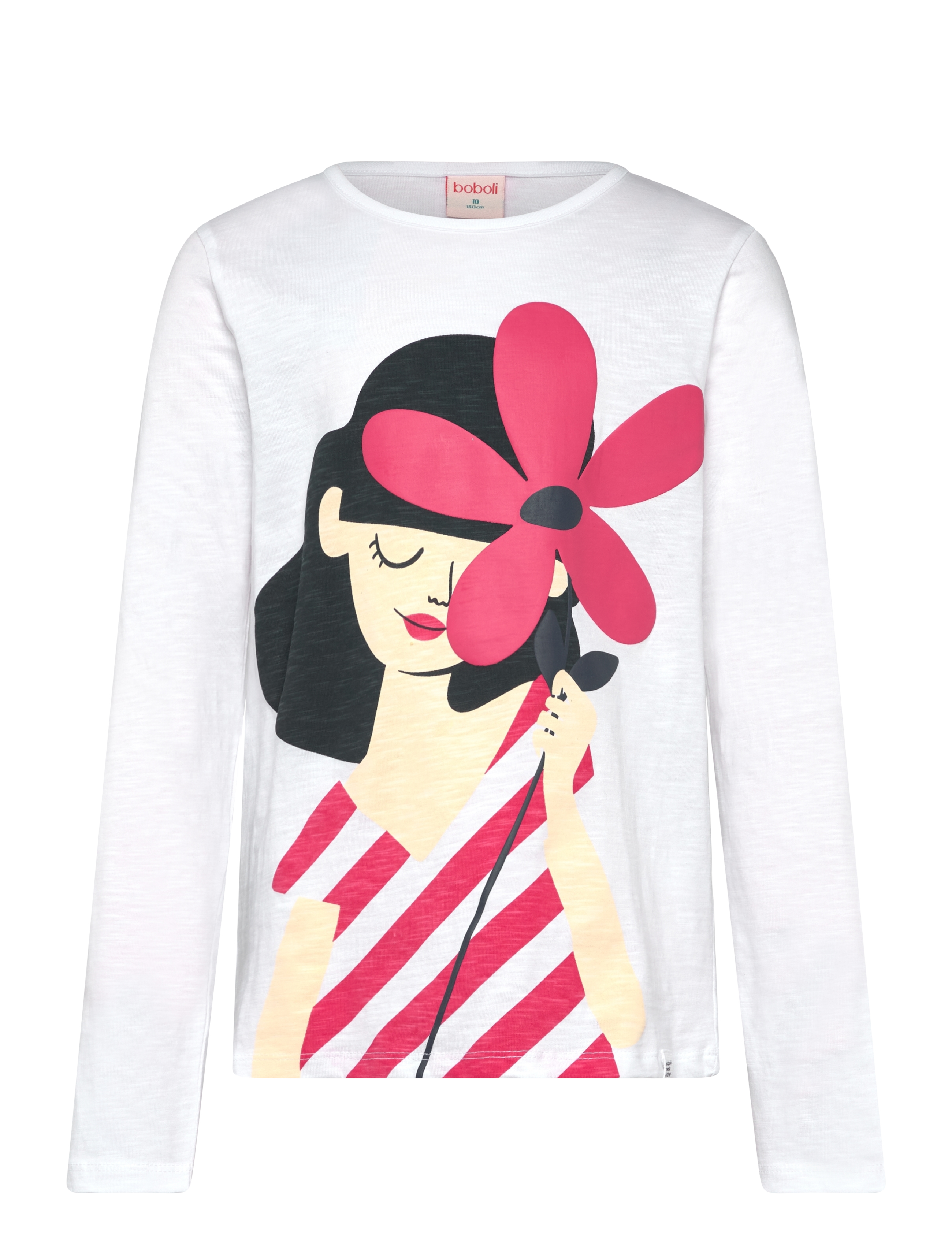 Boboli Knit t-Shirt flame - Kleidung - WHITE / white