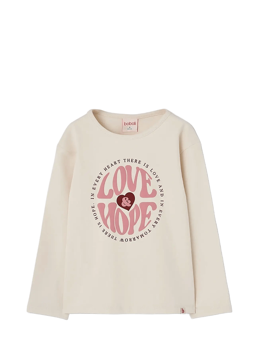 Boboli - Stretch knit t-Shirt for girl -BCI - ivory - 0