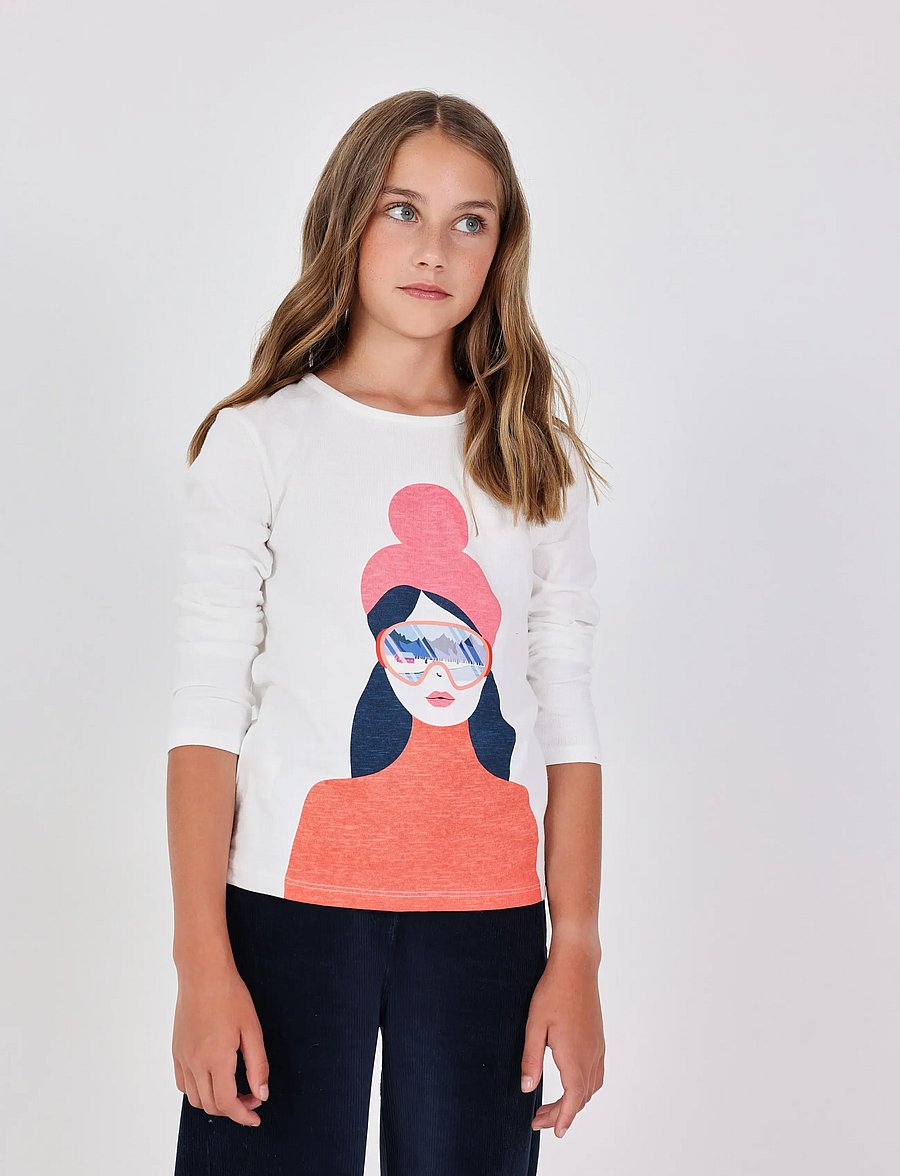 Boboli - Knit t-Shirt flame - långärmade t-shirts - off white - 0