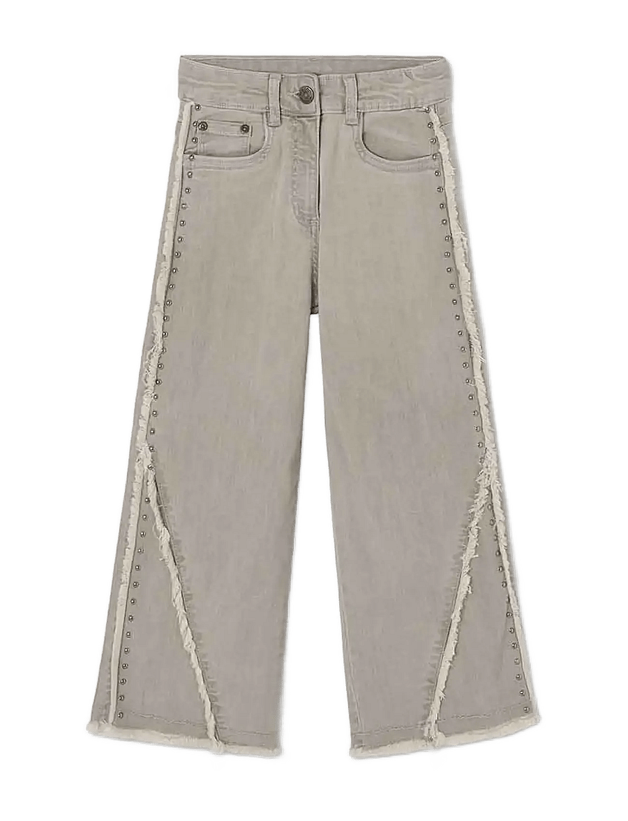 Boboli - Denim stretch trousers for girl -BCI - hosen mit weitem bein - light grey - 1