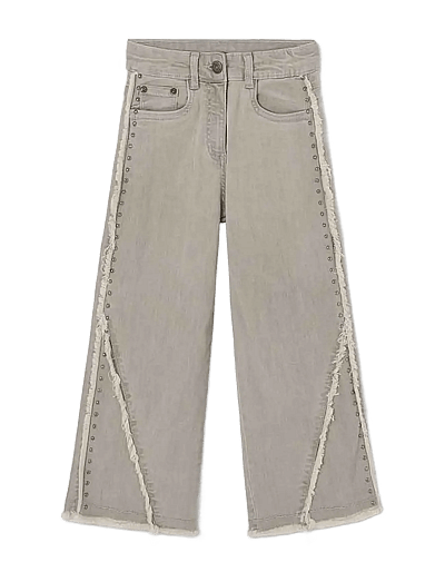 Boboli Denim stretch trousers for girl -BCI - Hosen mit weitem Bein - LIGHT GREY / grey