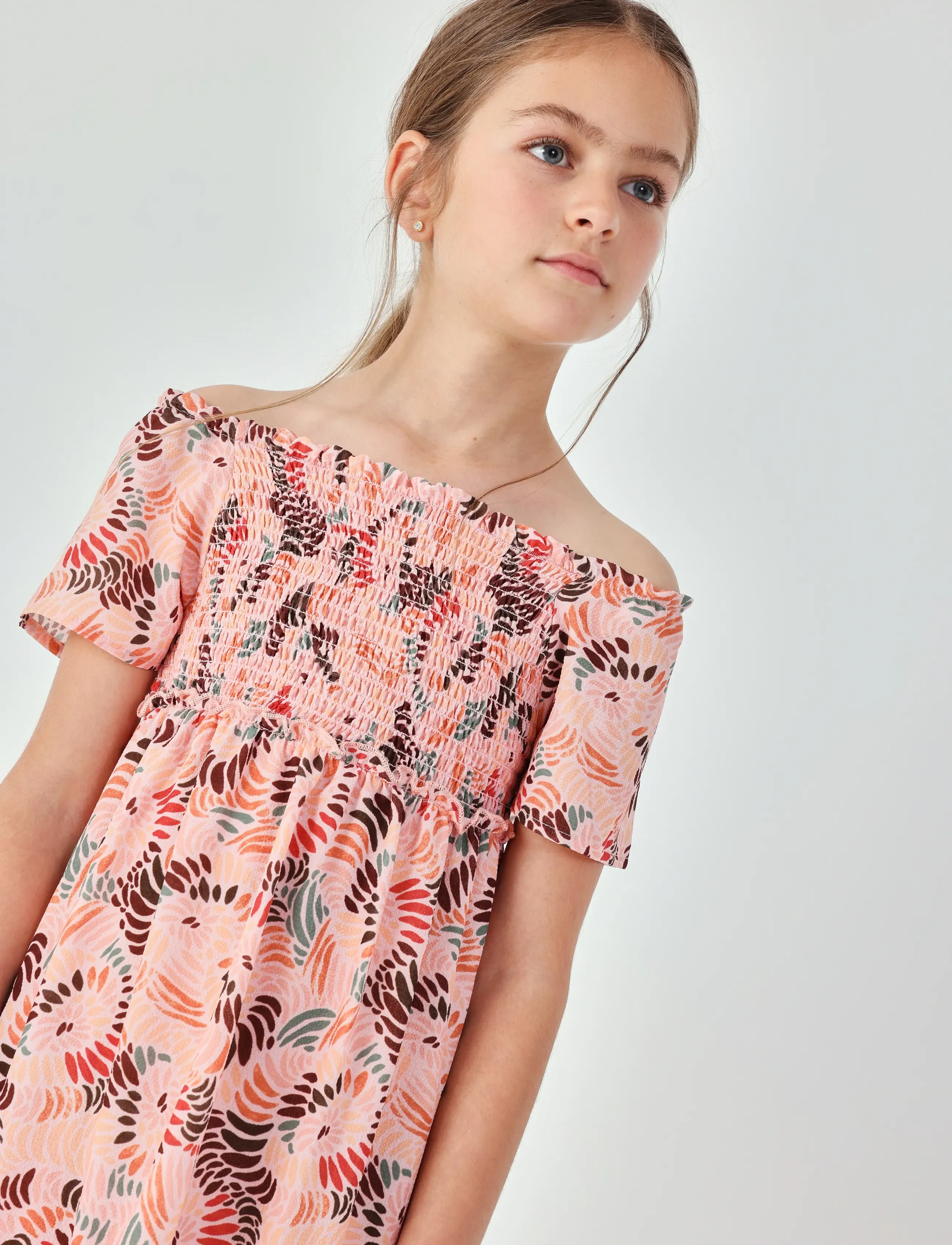 Boboli Dress Printed For Girl, 116, Casual Dresses, Rosa - Short-sleeved Kinder